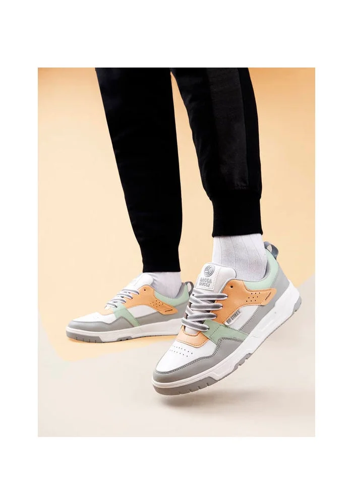 Bacca Bucci Grey and White Urban Genesis 1.0 The Pinnacle of Street-Smart Elegance with Breathable Perforated Design Sneakers for Men | Best Price UAE